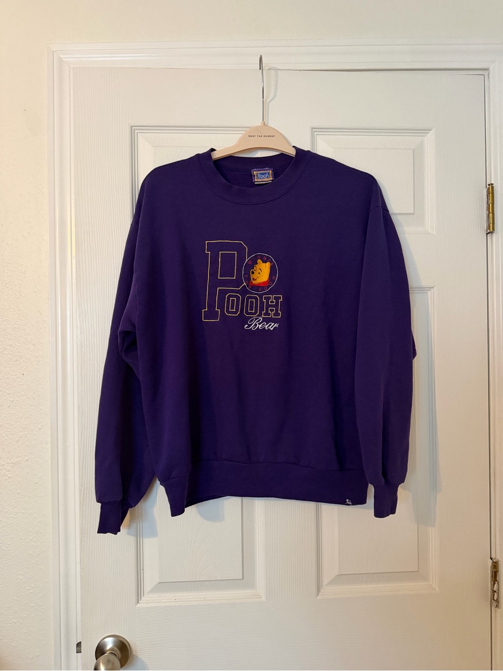 Pooh Bear Purple Crewneck Sweatshirt - Classic Disney Style